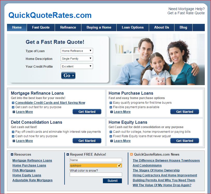 QuickQuoteRates Website
